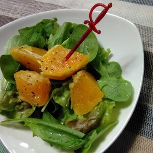 味付け簡単ノンオイル❤果物で食べる生野菜サラダ♪